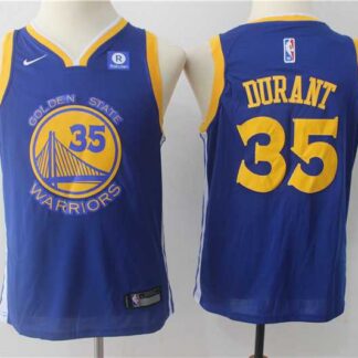 Youth Nike Golden State Warriors #35 Kevin Durant Blue Swingman Stitched NBA Jersey