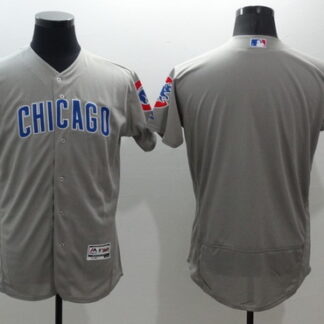 Men's Chicago Cubs Blank Gray Road 2016 Flexbase Majestic Baseball Jersey