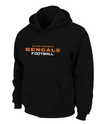 Cincinnati Bengals Authentic font Pullover Hoodie Black