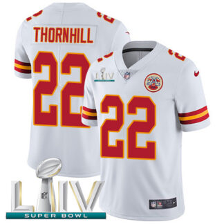 Nike Kansas City Chiefs #22 Juan Thornhill White Super Bowl LIV 2020 Youth Stitched NFL Vapor Untouchable Limited J...
