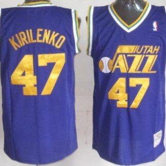 Utah Jazz #47 Andrei Kirilenko Purple Throwback Authentic Jerseys