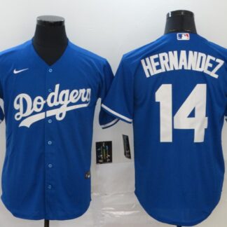 Men's Los Angeles Dodgers #14 Enrique Hernandez Blue Stitched MLB Cool Base Nike Jersey
