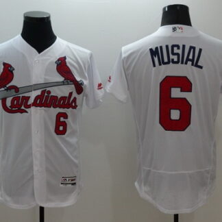 Men's St. Louis Cardinals #6 Stan Musial Retired White Fashion Stars & Stripes 2016 Flexbase MLB Independence Day J...