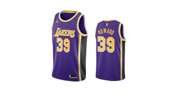 Men's Los Angeles Lakers Dwight Howard #39 Jordan Purple Swingman NBA Jersey - Statement Edition - Image 2