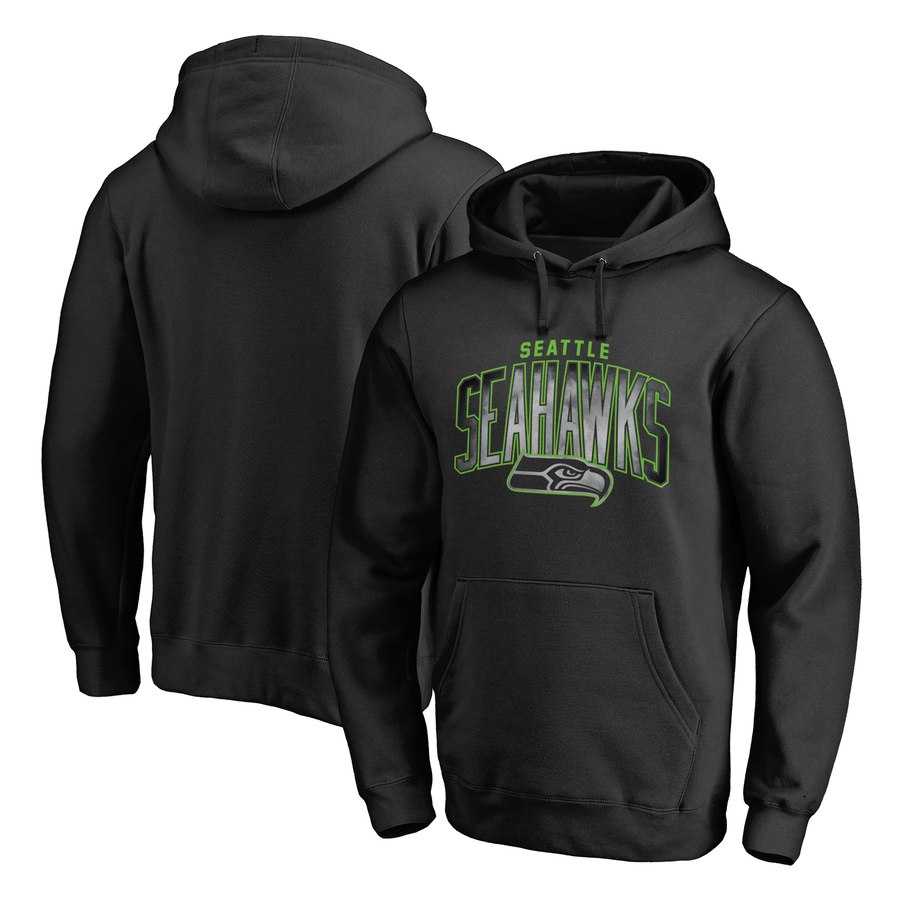 Men's Seattle Seahawks NFL Pro Line by Fanatics Branded Arch Smoke Pullover Hoodie Black