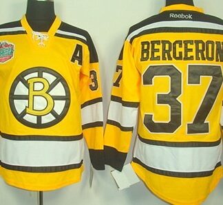 Boston Bruins #37 Patrice Bergeron Yellow Jersey