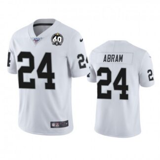 Breathable Nike Las Vegas Raiders #24 Johnathan Abram White 60th Anniversary Vapor Limited Stitched NFL 100th Season Jersey for game day