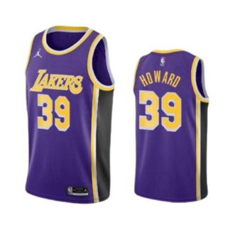 Breathable Men's Los Angeles Lakers Dwight Howard #39 Jordan Purple Swingman NBA Jersey - Statement Edition for game day