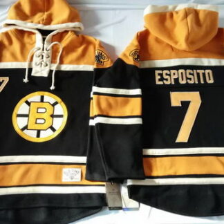 Old Time Hockey Boston Bruins #7 Phil Esposito Black Hoodie