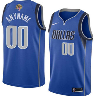 Men's Dallas Mavericks Active Player Custom Blue 2024 Finals Icon Edition Stitched Basketball Jersey