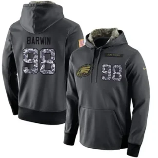 NFL Men's Philadelphia Eagles #98 Connor Barwin Stitched Black Anthracite Salute to Service Player Performance Hoodie