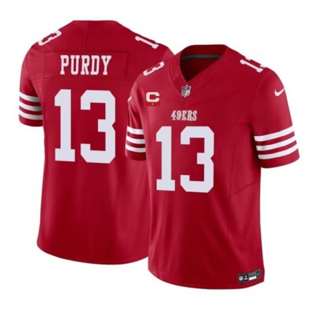 Men's San Francisco 49ers #13 Brock Purdy Red 2023 F.U.S.E. With 1-Star C Patch Vapor Untouchable Limited Stitched...