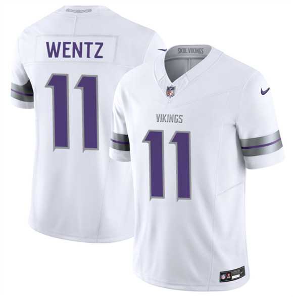 Men's Minnesota Vikings #11 Carson Wentz White 2025 F.U.S.E. Winter Warrior Limited Stitched Jersey Dzhi