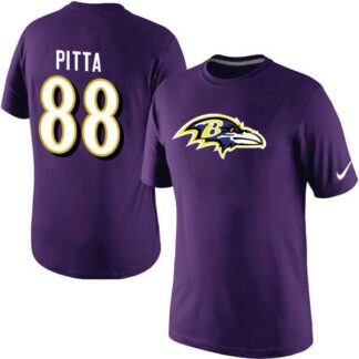 Men Nike Baltimore Ravens 88 PITTA Name x26 Number T-Shirt Purple