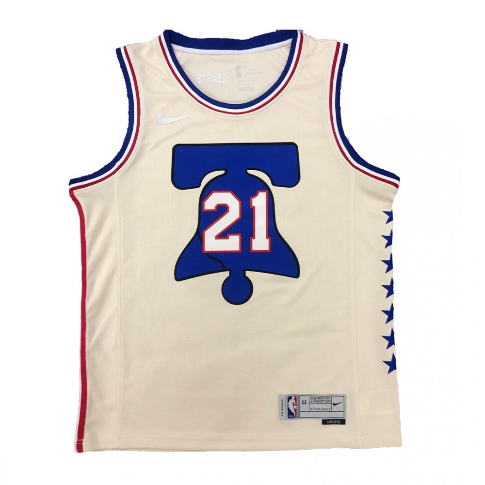 Men's Philadelphia 76ers Joel Embiid #21 Nike 2021 Swingman Jersey - Earned Edition - Image 2