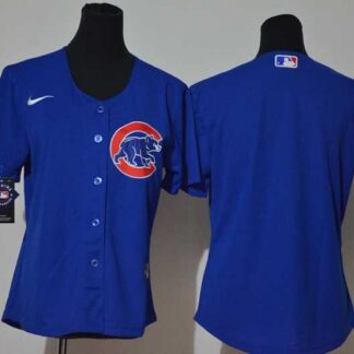 Women Cubs Blank Nike Royal Cool Base Jersey