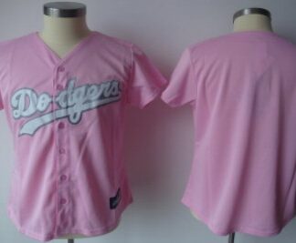 LA Angeles Dodgers Blank Pink Womens Jersey