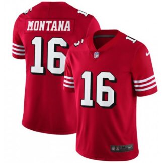 Nike San Francisco 49ers #16 Joe Montana Red Team Color Men’s Stitched NFL Vapor Untouchable Limited II Jersey