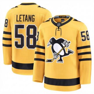 Breathable Kris Letang Men's Pittsburgh Penguins Gold Alternate Premium Jersey for game day