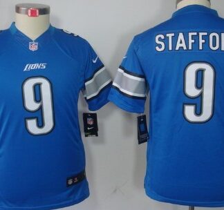 Nike Detroit Lions #9 Matthew Stafford Light Blue Limited Kids Jersey