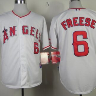 LA Angels of Anaheim #6 David Freese White Jersey