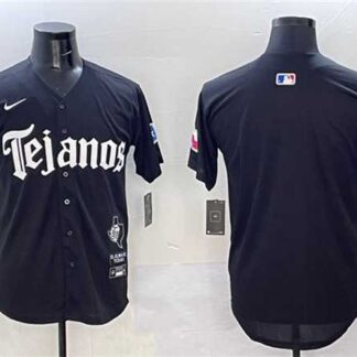 Men's Texas Rangers Blank Black Mexico 2025 Vapor Premier Limited Stitched Jersey