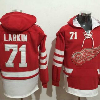 Detroit Red Wings #71 Dylan Larkin Red 1917-2017 100th Anniversary Stitched NHL Hoodie