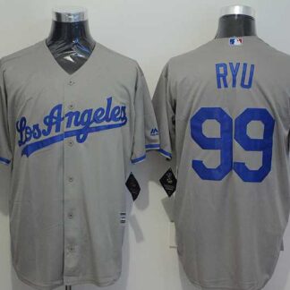 Los Angeles Dodgers #99 Hyun-Jin Ryu Gray New Cool Base Stitched Baseball Jersey