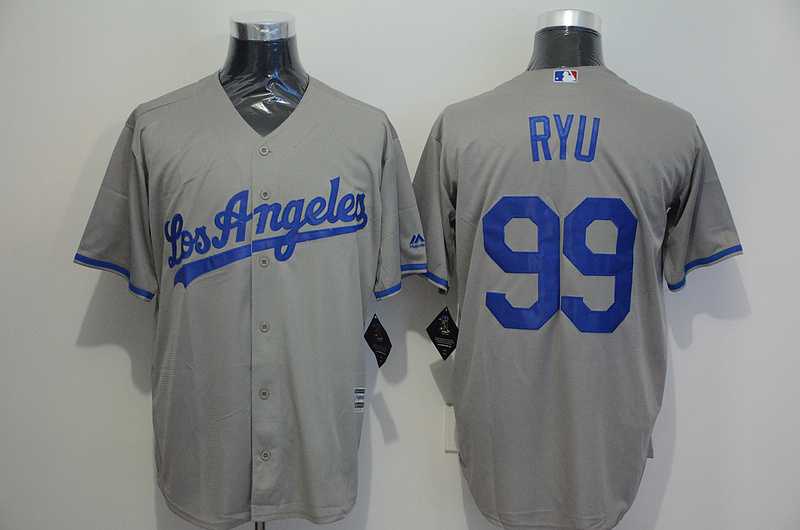 Los Angeles Dodgers #99 Hyun-Jin Ryu Gray New Cool Base Stitched Baseball Jersey