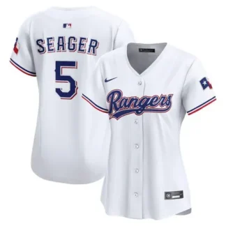 Women's Texas Rangers #5 Corey Seager White Home Limited Jersey
