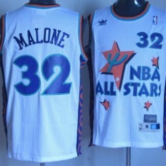 NBA 1995 All-Star #32 Karl Malone White Swingman Throwback Jersey