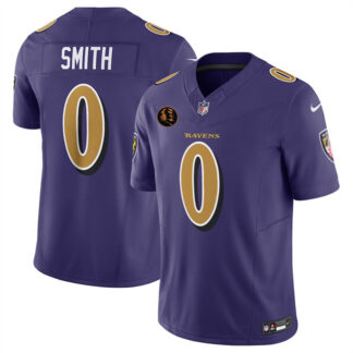 Men's Baltimore Ravens #0 Roquan Smith Purple 2025 F.U.S.E. With John Madden Patch Limited Football Jersey