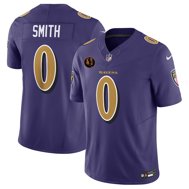 Men's Baltimore Ravens #0 Roquan Smith Purple 2025 F.U.S.E. With John Madden Patch Limited Football Jersey