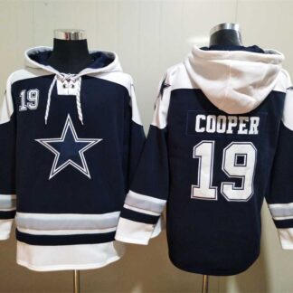 Cowboys 19 Amari Cooper Navy Blue All Stitched Sweatshirt Hoodie