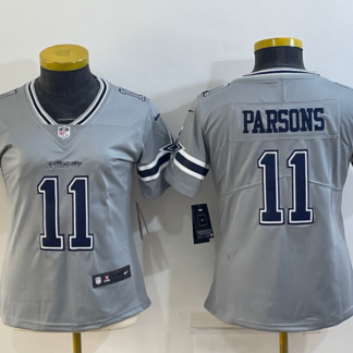 Women's Dallas Cowboys #11 Micah Parsons Grey 2020 Inverted Legend Stitched NFL Nike Limited Jersey