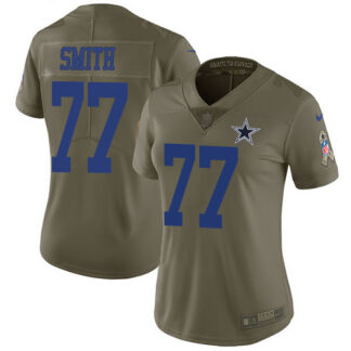 Nike Dallas Cowboys #77 Tyron Smith Olive Women’s Stitched NFL Limited 2017 Salute to Service Jersey