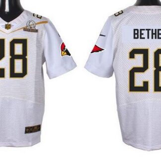 Men's Arizona Cardinals #28 Justin Bethel White 2016 Pro Bowl Nike Elite Jersey