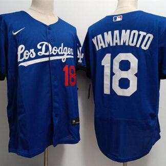Mens Los Angeles Dodgers #18 Yoshinobu Yamamoto Nike Royal City Connect Jersey