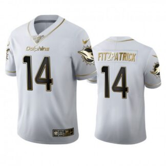 Miami Dolphins #14 Ryan Fitzpatrick Men’s Nike White Golden Edition Vapor Limited NFL 100 Jersey