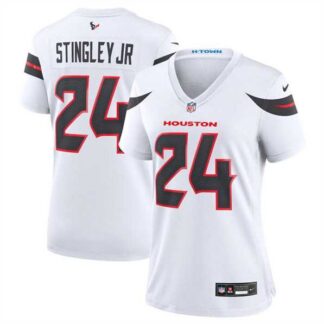 Women's Houston Texans #24 Derek Stingley Jr. White 2024 Stitched Jersey Dzhi