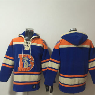 Men's Denver Broncos Blank Orange Ageless Must-Have Lace-Up Pullover Hoodie