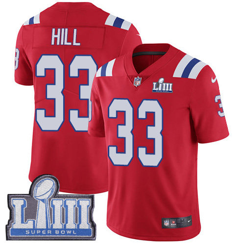 Nike New England Patriots #33 Jeremy Hill Red Alternate Super Bowl LIII Bound Men’s Stitched NFL Vapor Untouchable...