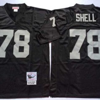 Men's Raiders #78 Art Shell Black Throwback Stitched Football Jersey