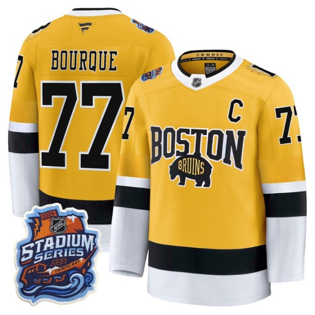 Men's & Women's & Youth Boston Bruins #77 Ray Bourque Gold 2026 Stadium Series Authentic Stitched Jersey