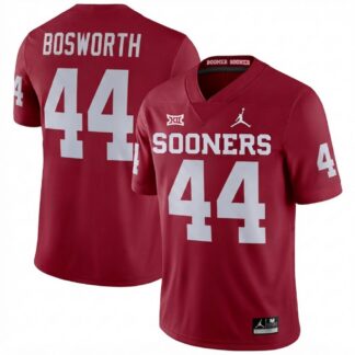 Brian Keith Bosworth Oklahoma Sooners Jordan Brand Home Crimson Football Game Jersey