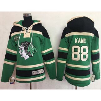 Chicago Blackhawks #88 Patrick Kane Green Sawyer Hooded Sweatshirt Stitched Youth NHL Jersey