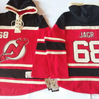 Old Time Hockey New Jersey Devils #68 Jaromir Jagr Red With Black Hoodie