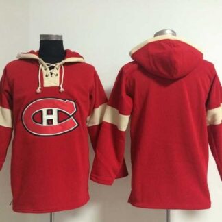 Customized Men's Montreal Canadiens Any Name & Number Solid Color Red Stitched NHL Hoodie