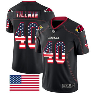 Nike Arizona Cardinals #40 Pat Tillman Black Men’s Stitched NFL Limited Rush USA Flag Jersey