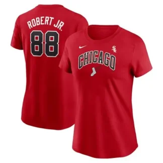Women's Chicago White Sox Luis Robert Jr. Red 2025 City Connect Fuse Name & Number T-Shirt